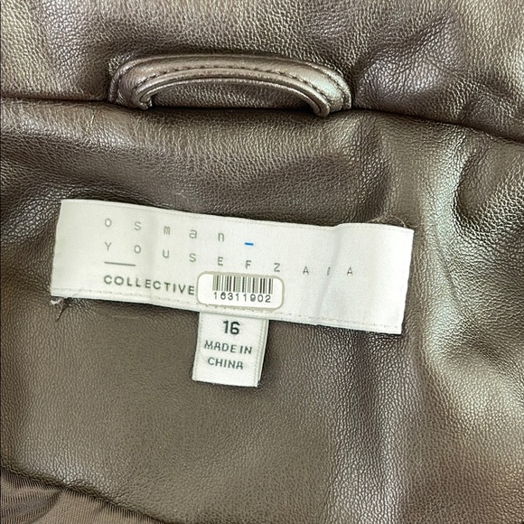 Osman Yousefzada Collective, Faux Leather Trench Coat, Size 16 - Picture 3 of 16